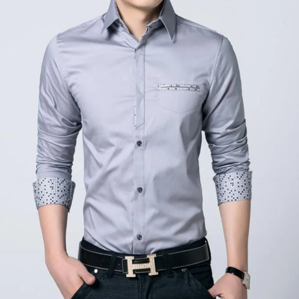 Mens Shirt with Contrasting Pocket and Cuff Details | BespokeBrothers®