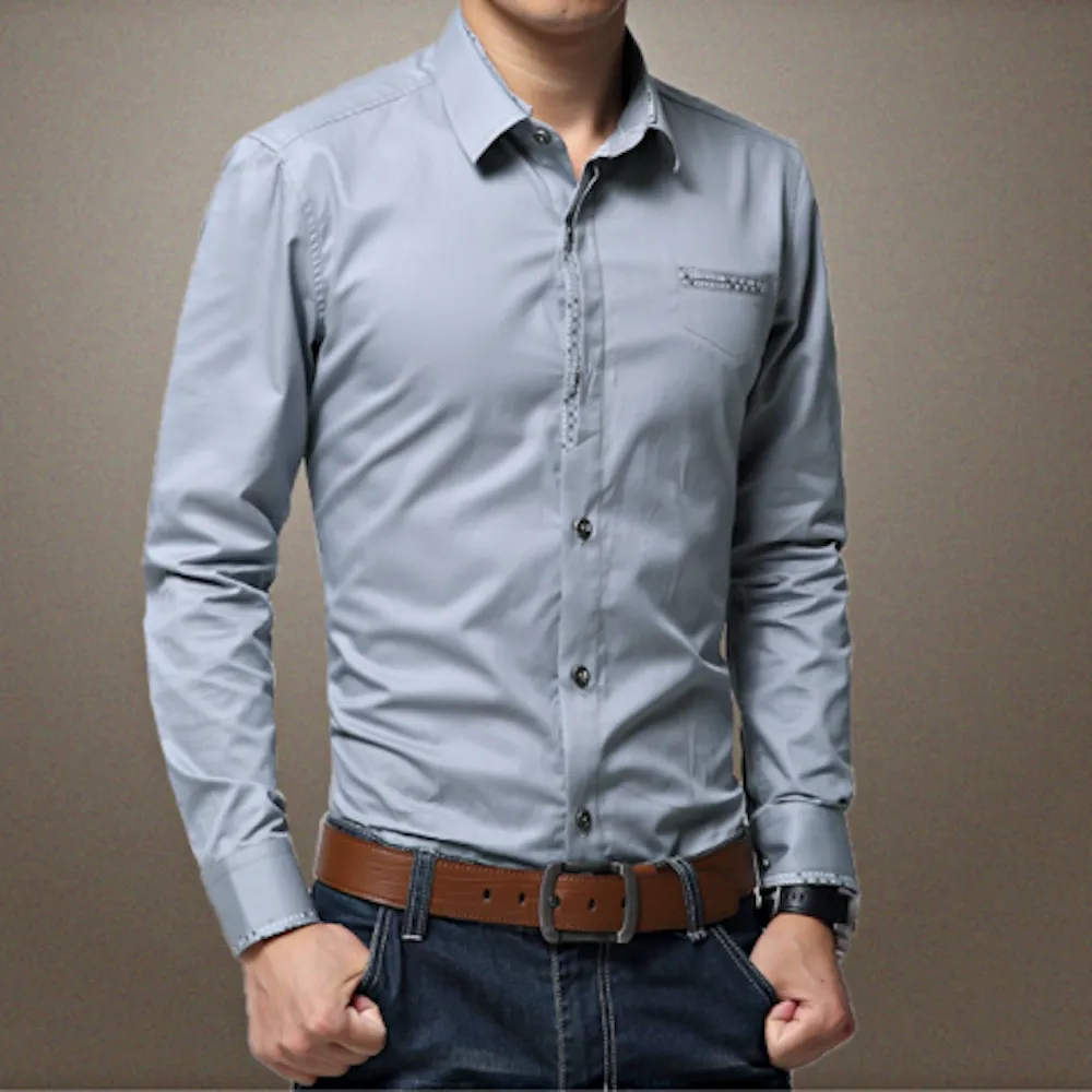 Mens Shirt with Contrasting Pocket and Cuff Details | BespokeBrothers®
