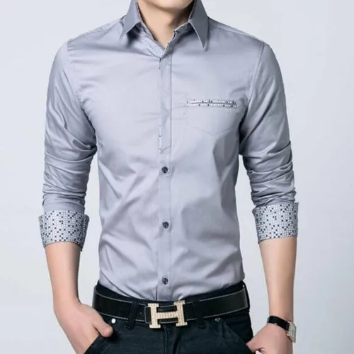 Mens Shirt with Contrasting Pocket and Cuff Details | BespokeBrothers®