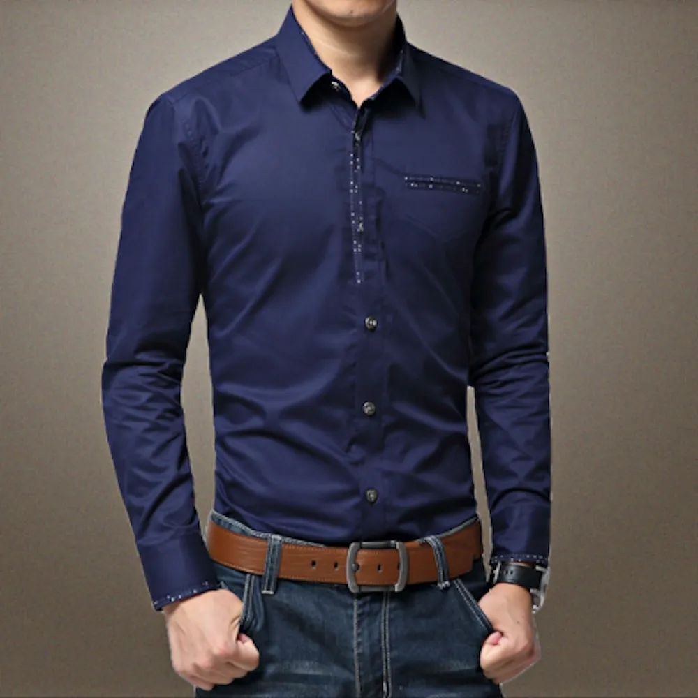 Mens Shirt with Contrasting Pocket and Cuff Details | BespokeBrothers®