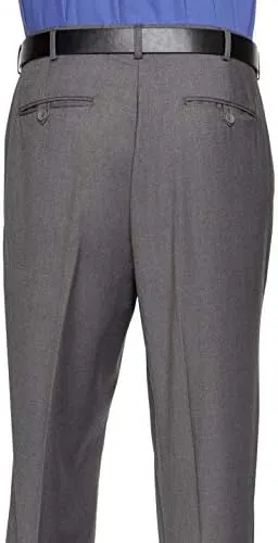 Mens Slim fit Dress Pants Flat-Front - Modern Formal Business Wrinkle Free No Iron - Navy