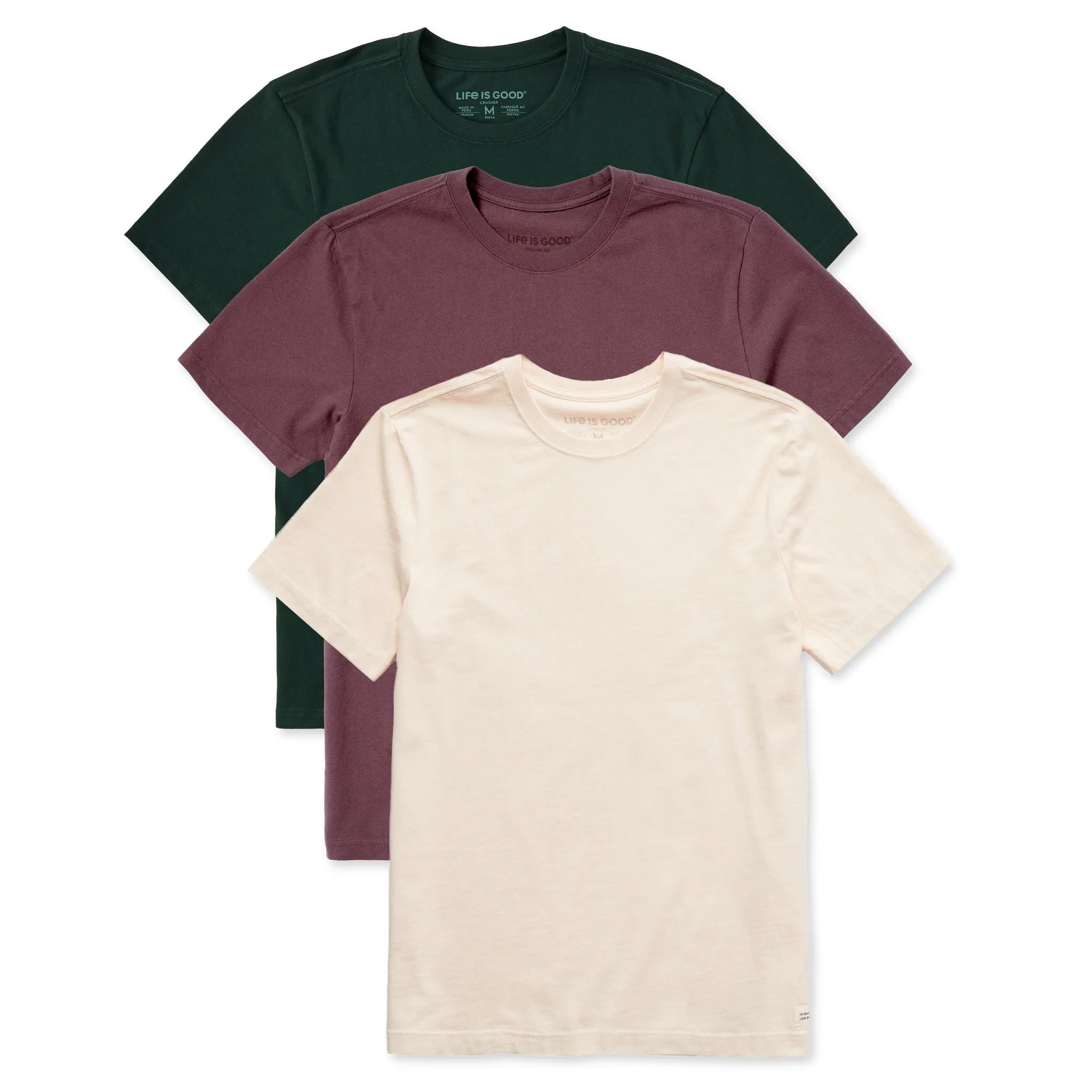 Mens Solid 3-Pack Crusher Tee  Multi 5