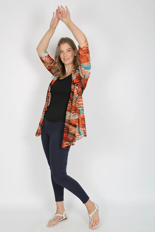 MIA Rust Mesh Open Cardigan