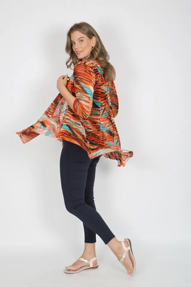 MIA Rust Mesh Open Cardigan