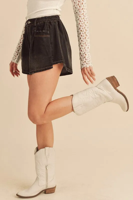 Montana Elastic Waist Denim Shorts