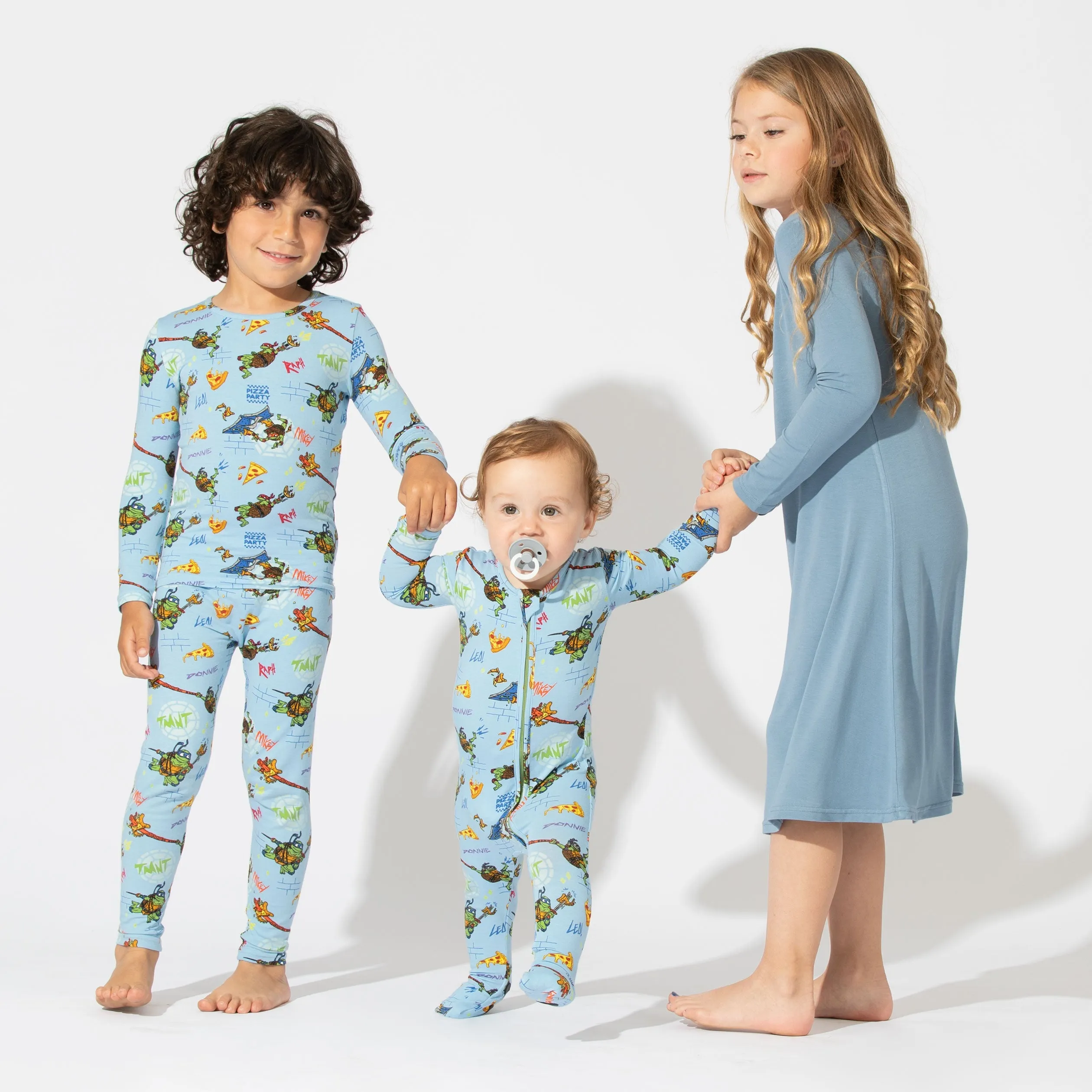 Oasis Teal Bamboo Girls' Long Sleeve Dress