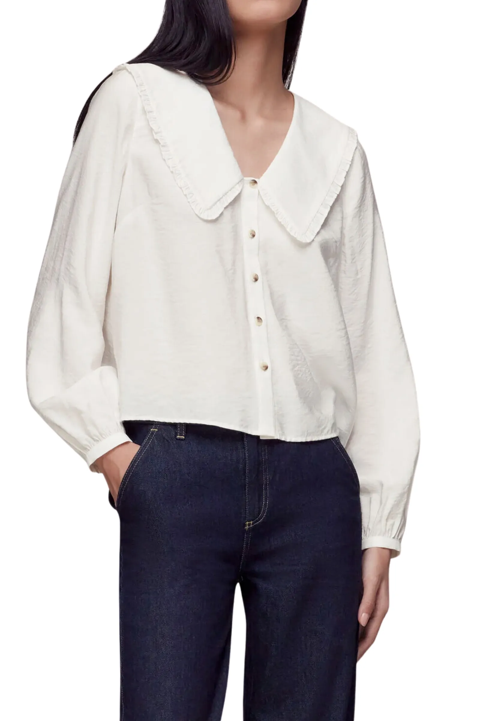Oversized Collar Detail Top
