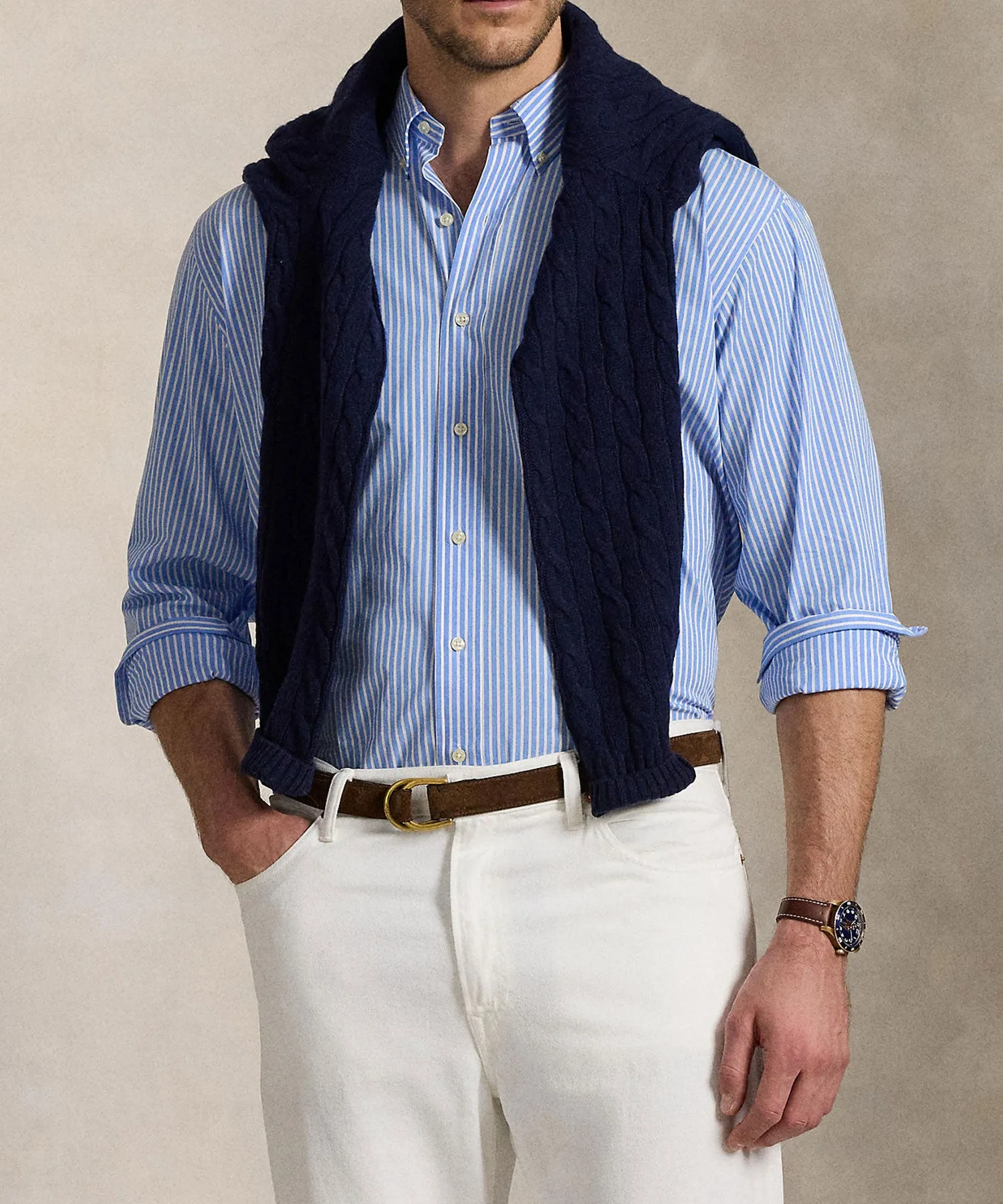Polo Ralph Lauren Long Sleeve Button Down Collar Poplin Sport Shirt