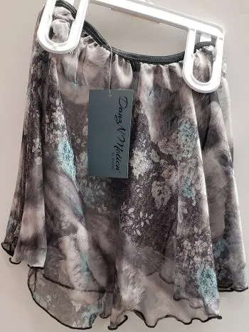 Priya Jr. -- Children's Pull-On Skirt -- Black/Turquoise