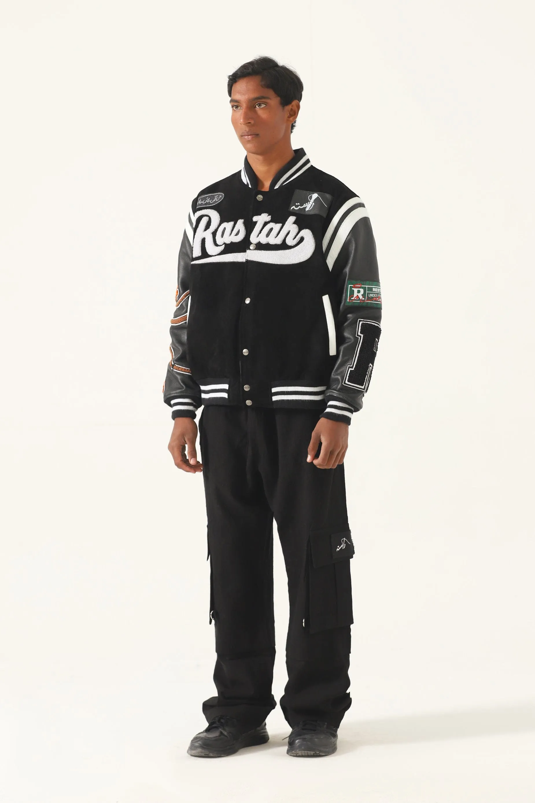 "97 PARADISE" SUEDE VARSITY JACKET