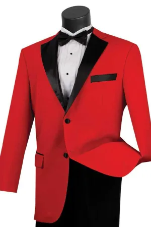 "Elevate Your Prom or Wedding: Vinci Classic Red Tuxedo Jacket for a Sophisticated Statement"