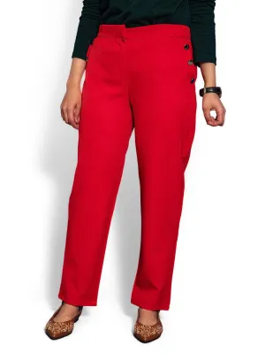 Racing Red Button Classic Pant