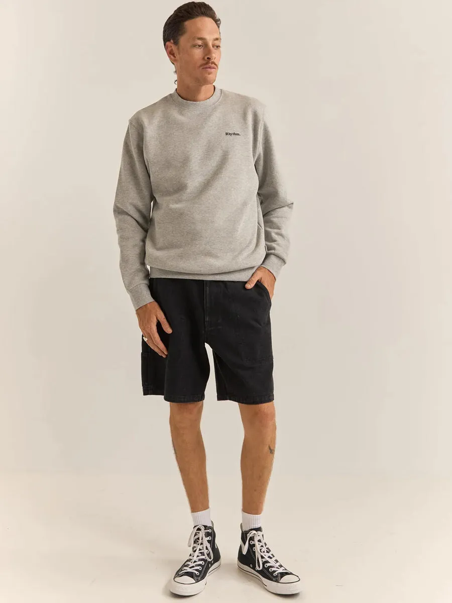 RHYTHM BRAND FLEECE CREW - GREY HEATHER
