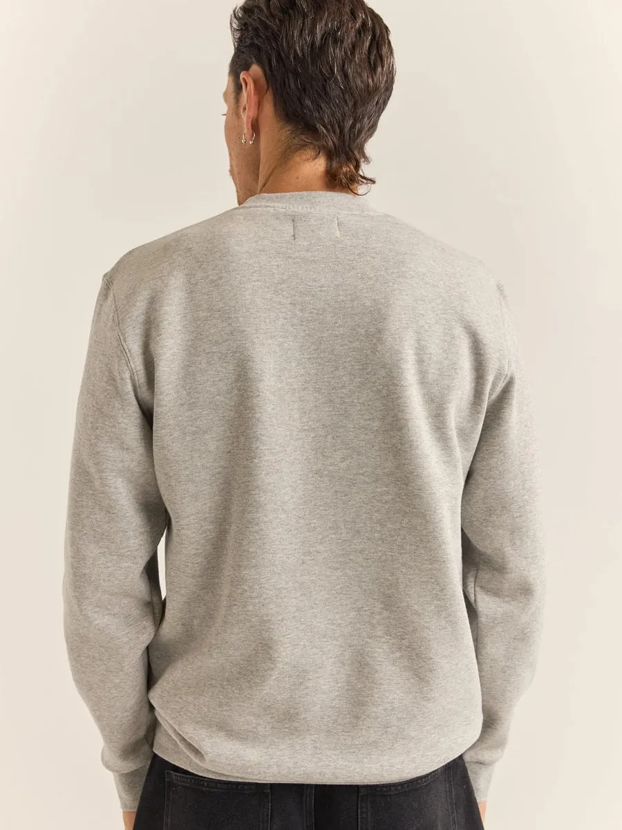 RHYTHM BRAND FLEECE CREW - GREY HEATHER