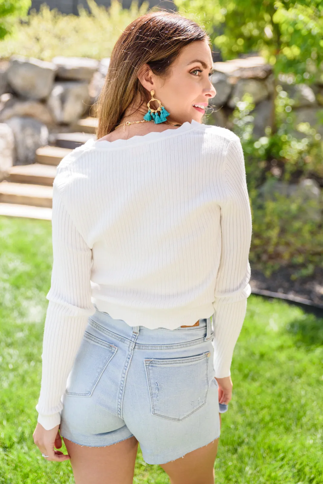 Softness Scalloped Cardigan