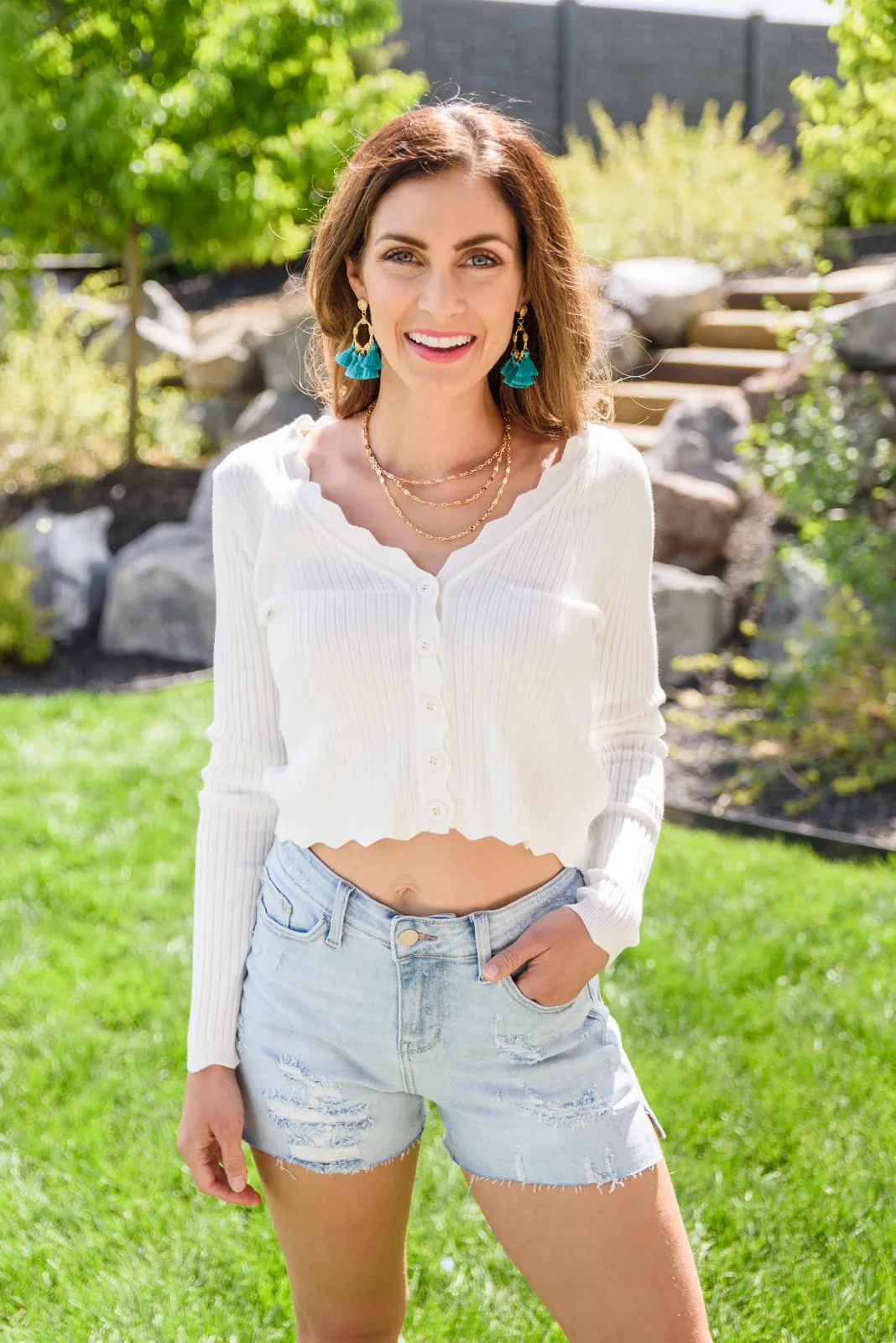 Softness Scalloped Cardigan