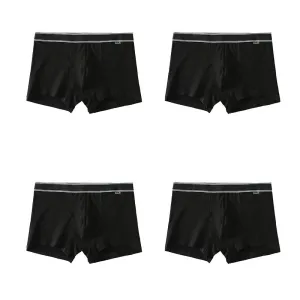 Solid Color Comfortable Trunks For Men 4 Pack