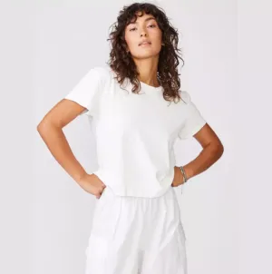Stateside Cloud Jersey S/S Crew in Paper