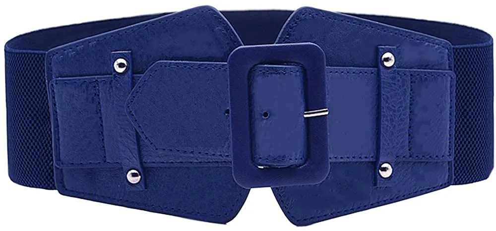 Stretchy Camel Brown Wide Waist Buckle Belt
