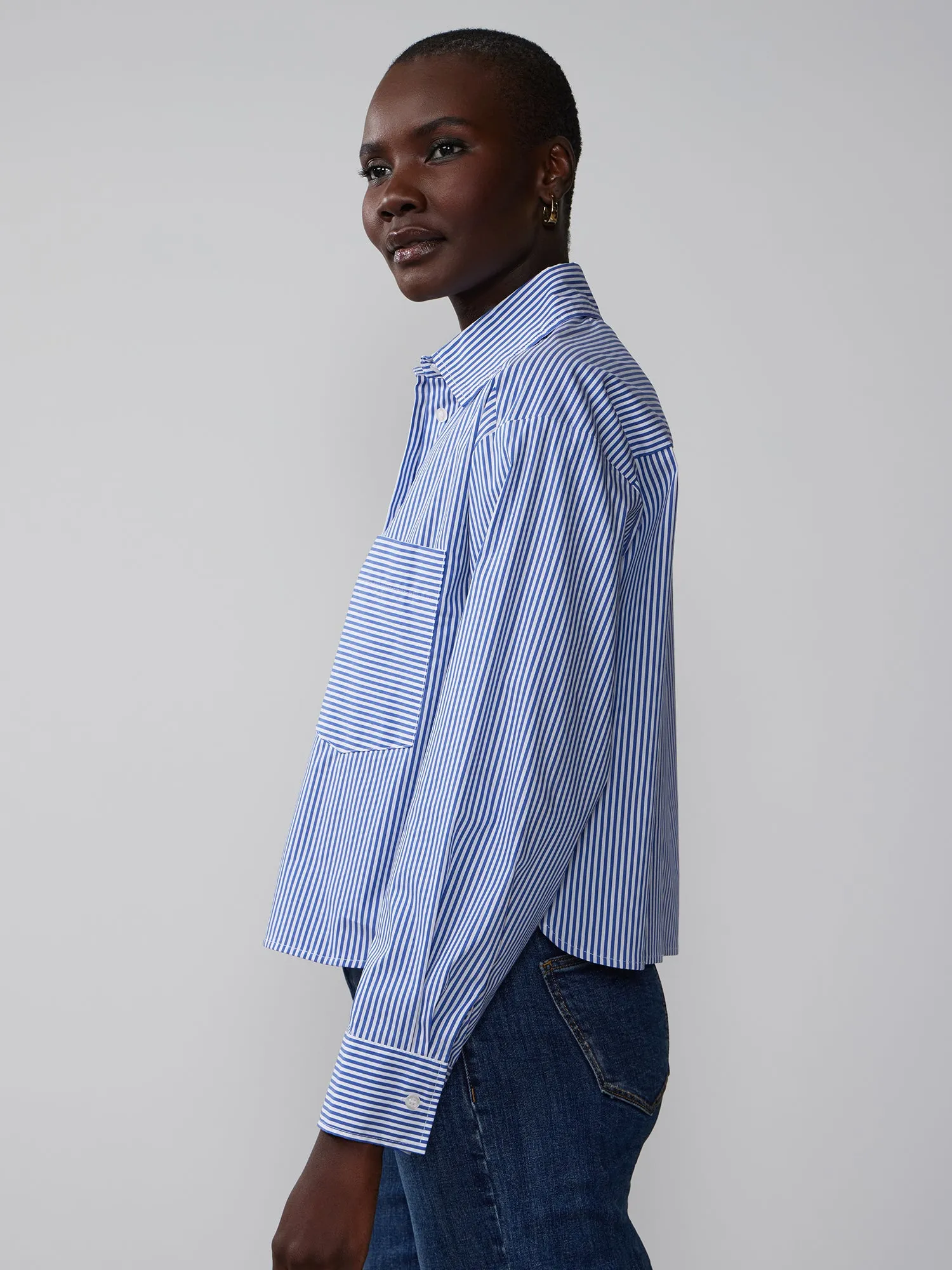 Stripe Boxy Button Down Shirt