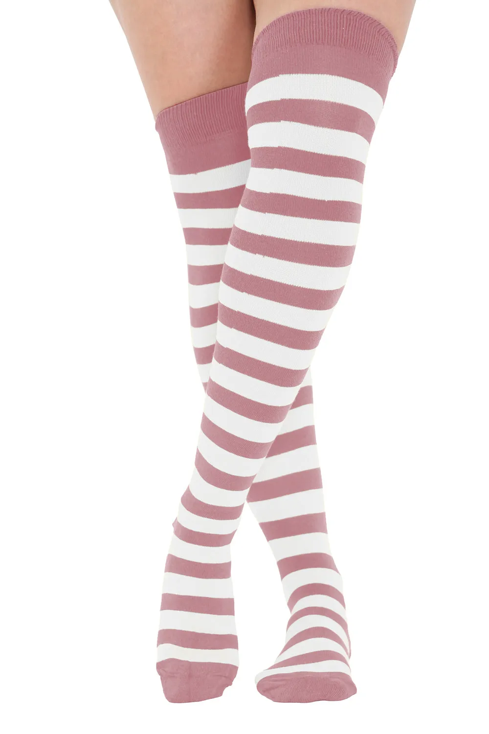 Striped Over The Knee Socks (15 Colours)