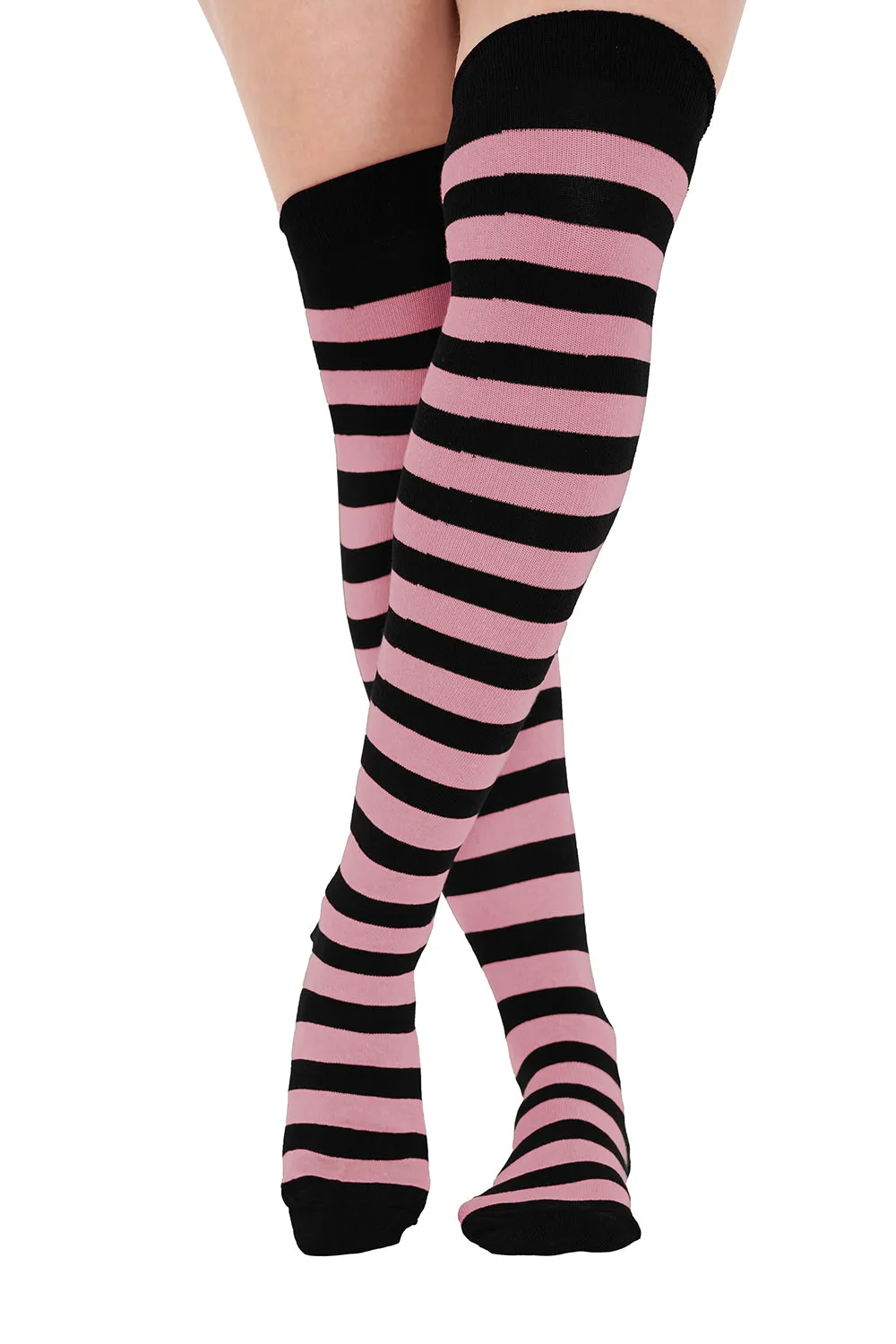 Striped Over The Knee Socks (15 Colours)