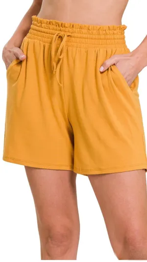 Style and Ease Shorts- Golden Mustard