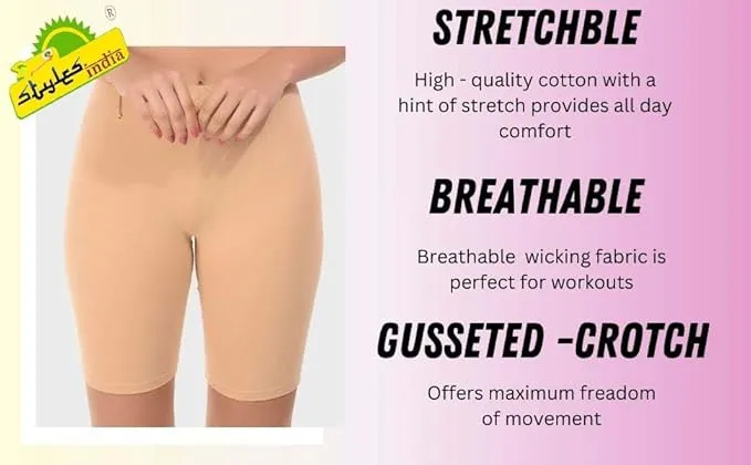 Stylesindia Cotton Lycra Cycling Shorts | Anti-Chafing Bike Shorts | Comfortable Stretchable Underwear for Women & Men