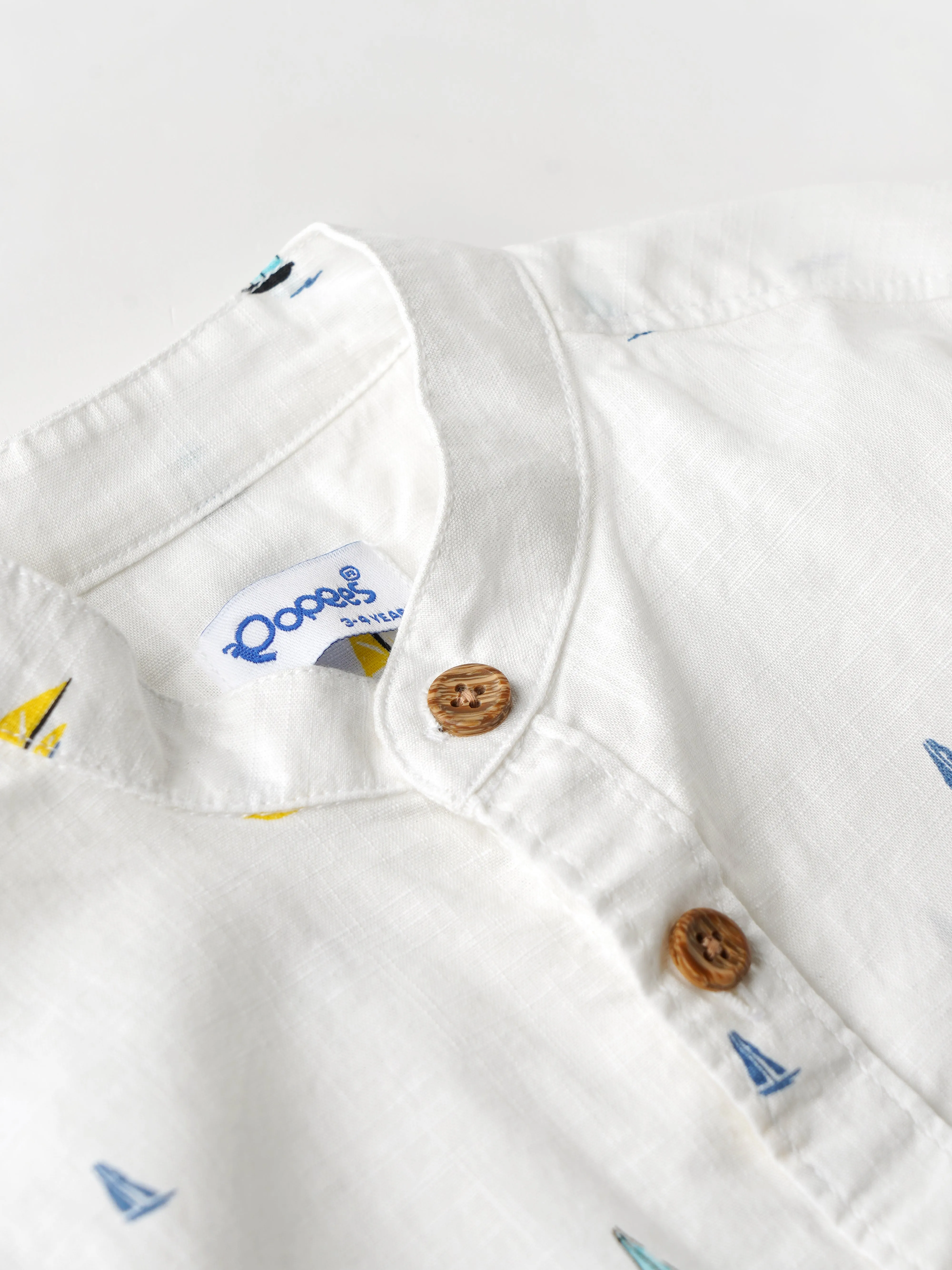 Stylish All Over Printed Slub Cotton Shirt for Boys