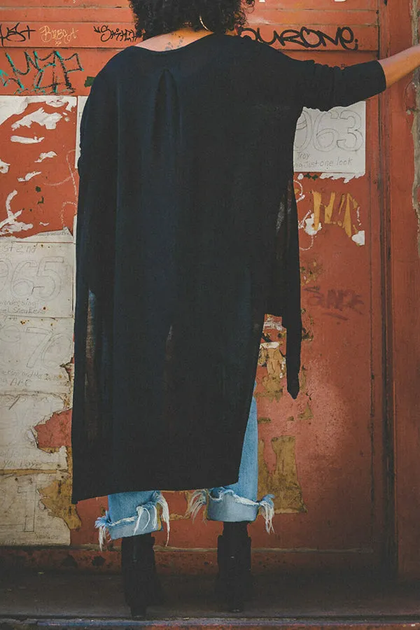 Stylish Asymmetrical Hem Split knit Top