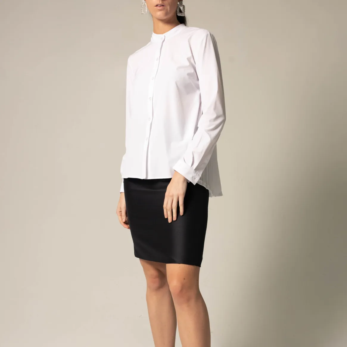 Stylish Pleated Blouse in White