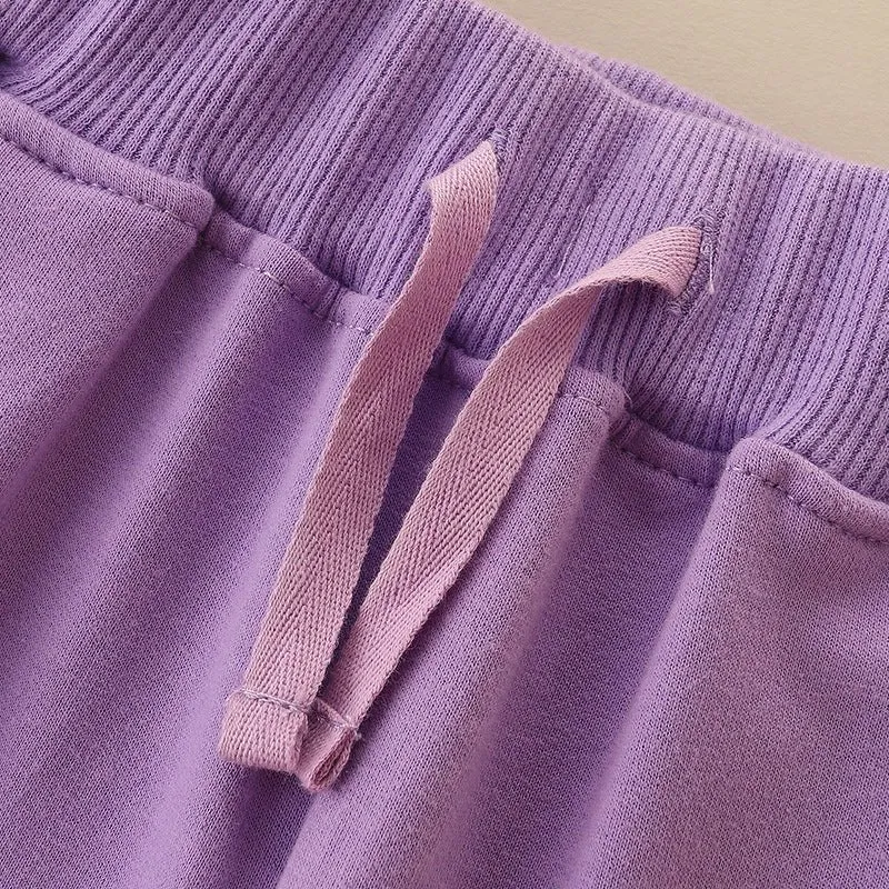 Toddler/Kid Girl Soft Strawberry Patch Purple Casual Pants