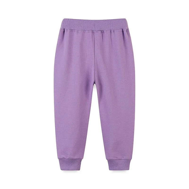 Toddler/Kid Girl Soft Strawberry Patch Purple Casual Pants