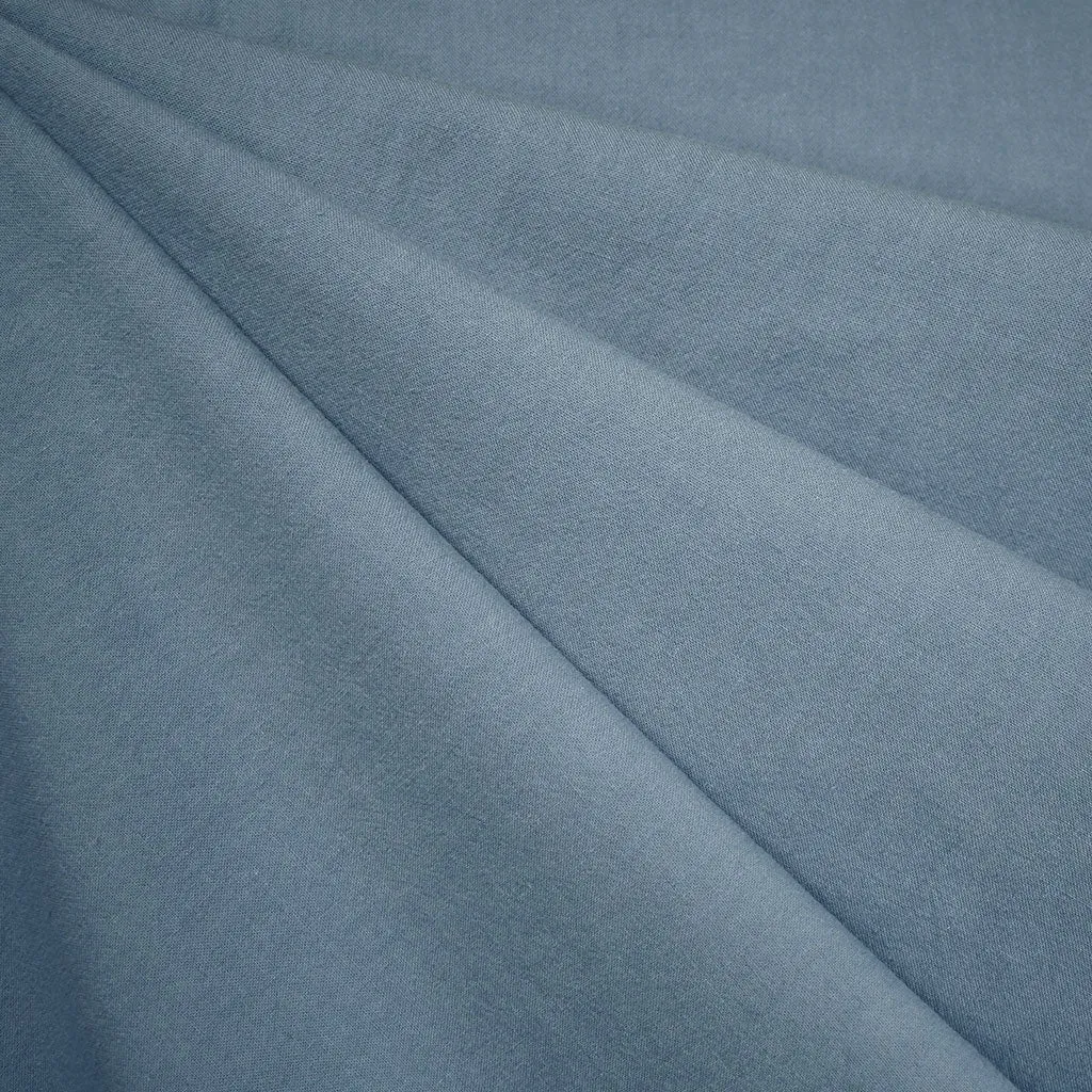 Washed Crinkle Cotton Solid Denim Blue