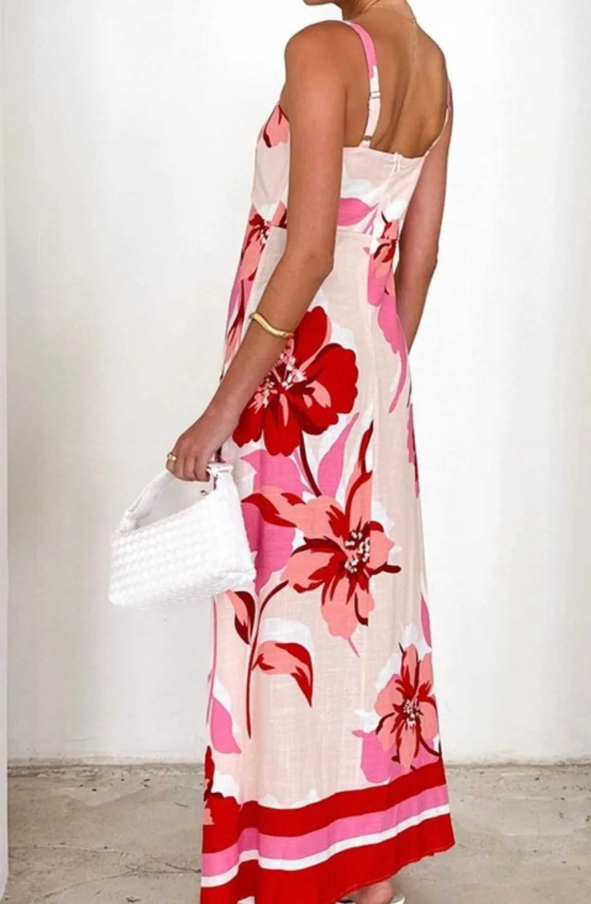 White Lotus Floral Maxi Dress