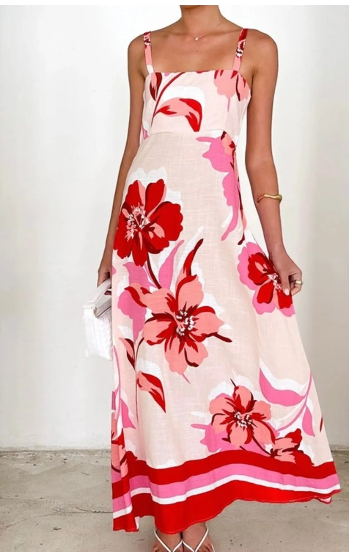 White Lotus Floral Maxi Dress