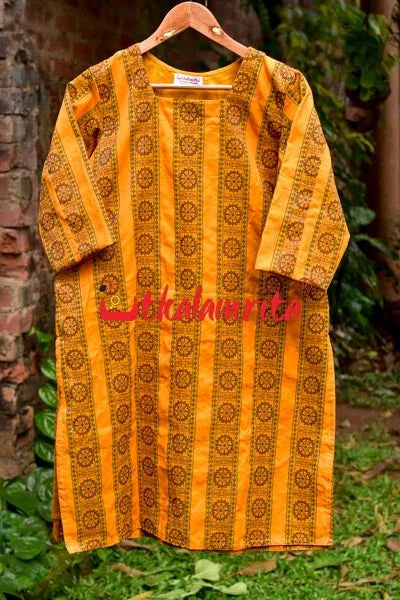 Yellow Konark Chakra  (Ladies Full Kurta)