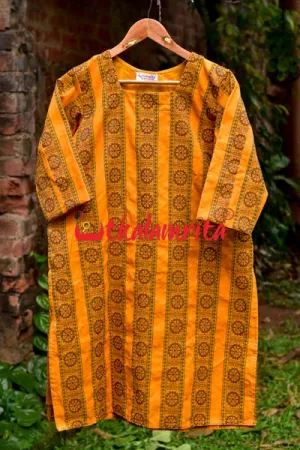 Yellow Konark Chakra  (Ladies Full Kurta)
