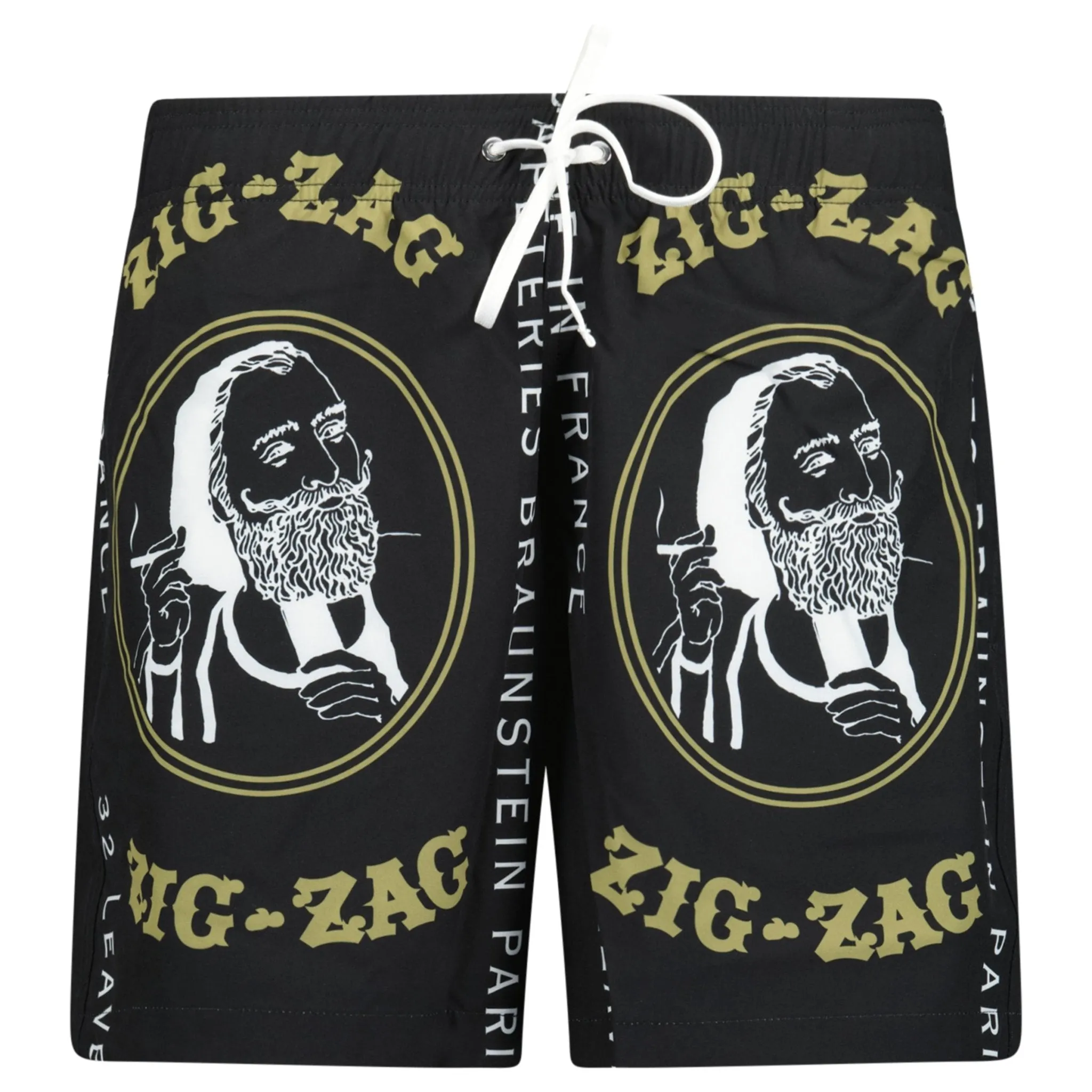 Zig Zag Drawstring Swim Shorts Black