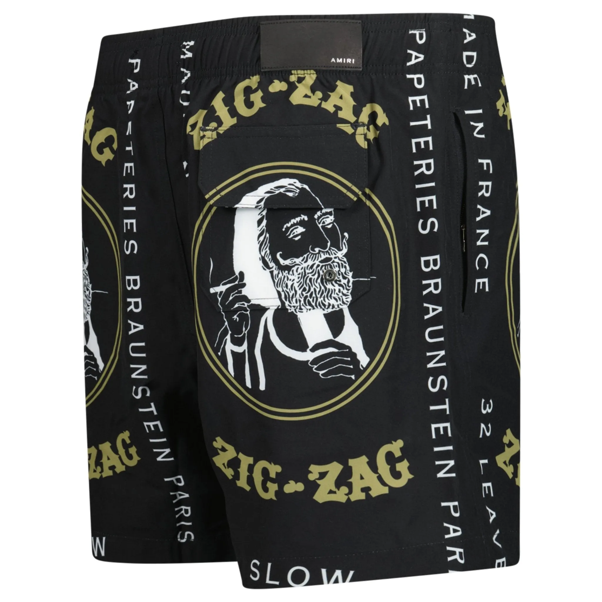 Zig Zag Drawstring Swim Shorts Black